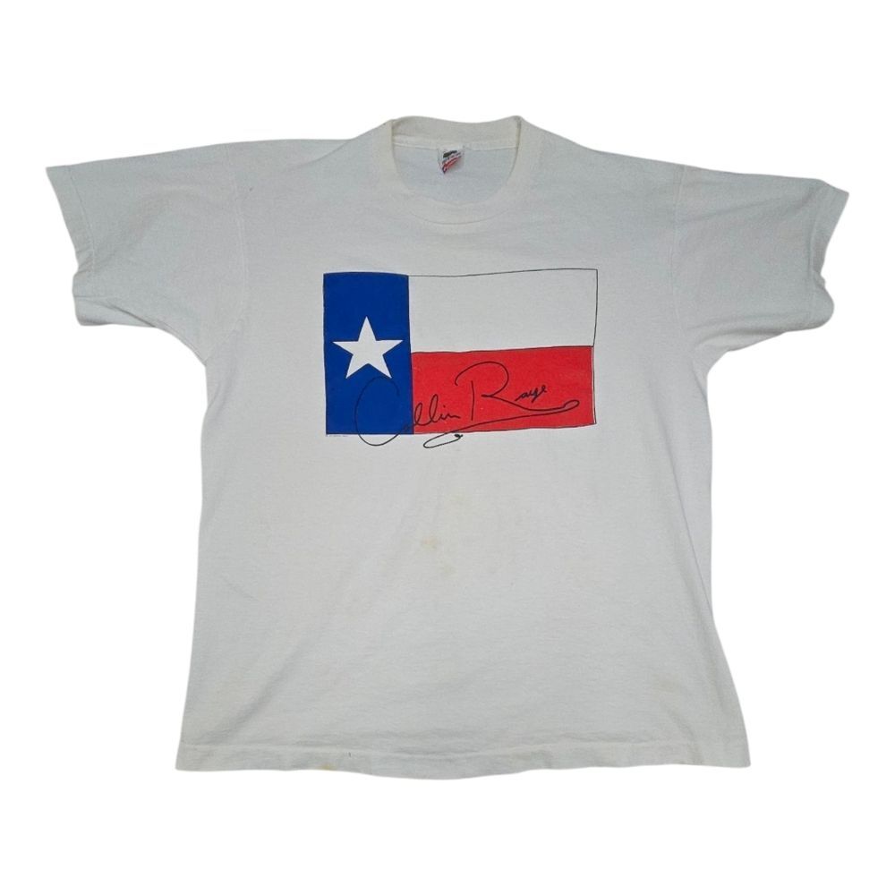 Vintage Collin Raye Shirt Single Stitch Country Western Texas Flag Xl Distressed